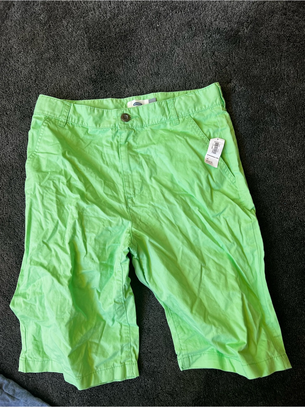 Bright Lime Green Casual Shorts new old navy kids 14